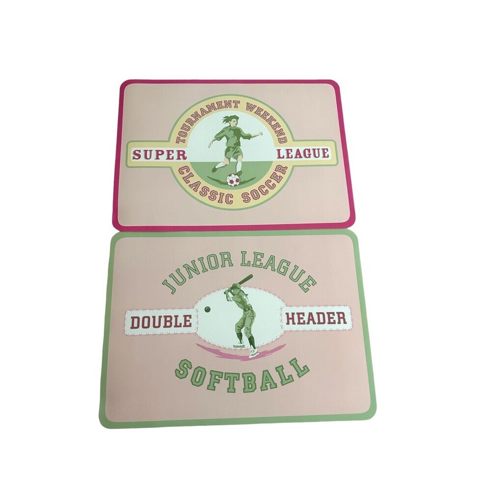 Pottery Barn Kids Vinyl Placemat set of 2 sports girls‎
